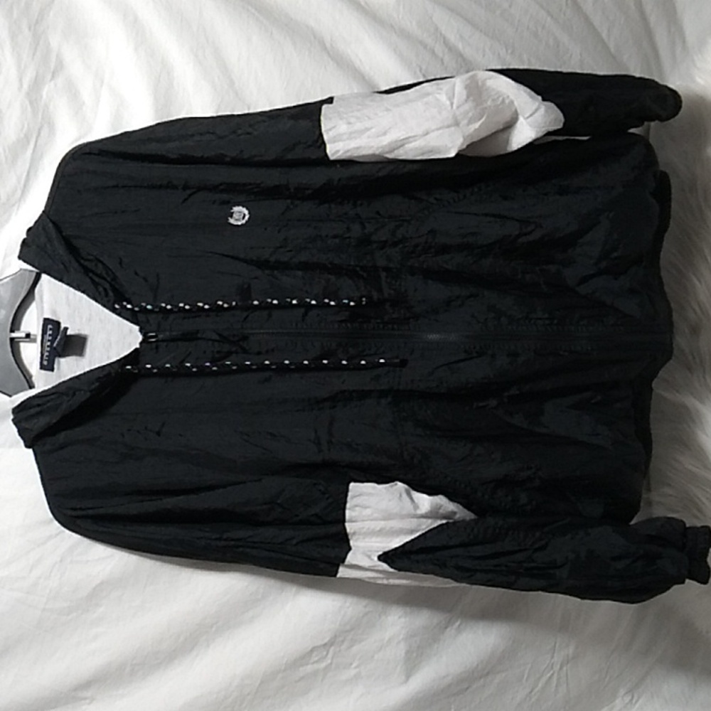 (BX19) SALE! Auth Givenchy Activewear Vint Zip Up Jacket W Hood Gently Worn